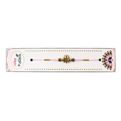 Fancy Rakhi S24 - Pink Beads-Global Food Hub