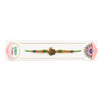 Fancy Rakhi S27 - Green Peacock-Global Food Hub
