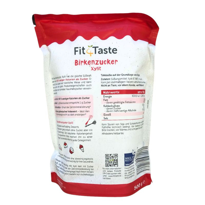Fit4Taste Birkenzucker Xylit - 500g-Global Food Hub