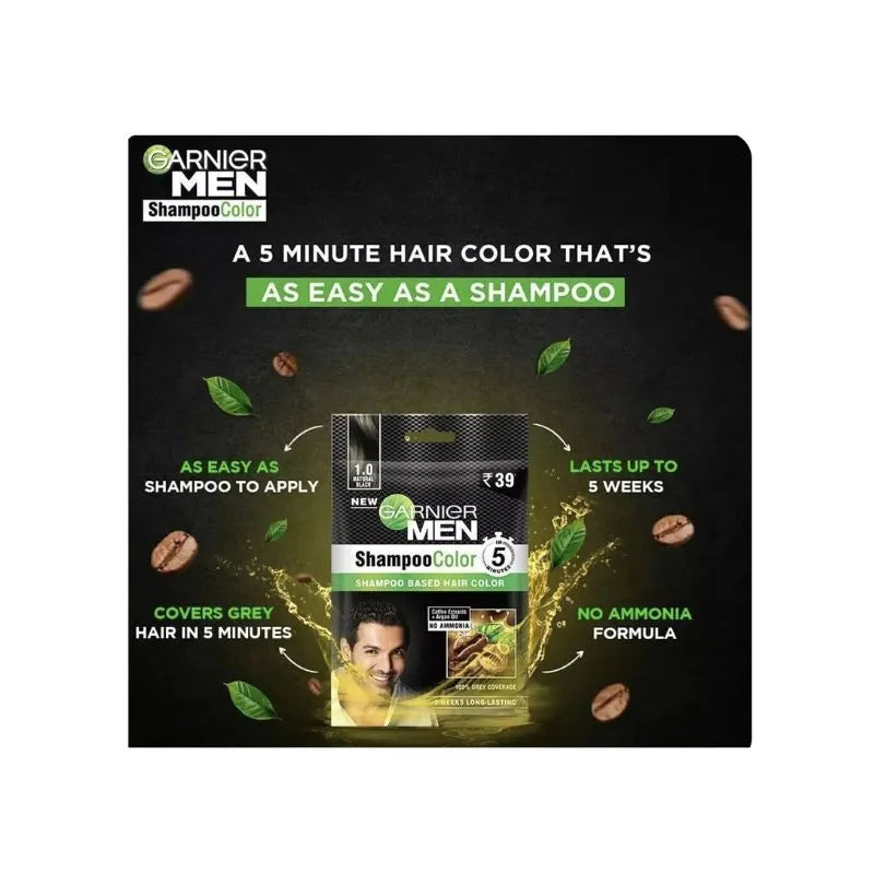 Garnier Men Hair Shampoo-Color Brown Black 3.0-Global Food Hub