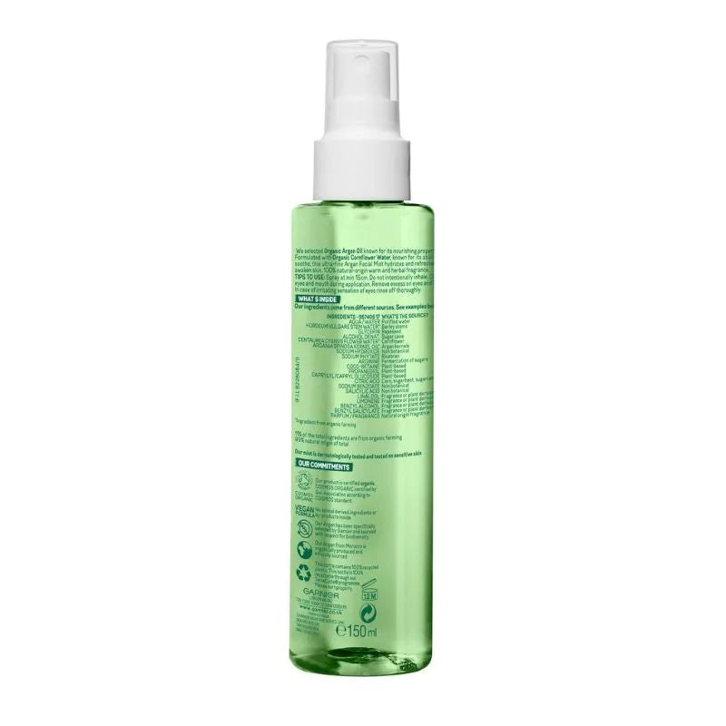 Garnier Organic Nourishing Facial Mist Argan Rich - 150ml-Global Food Hub
