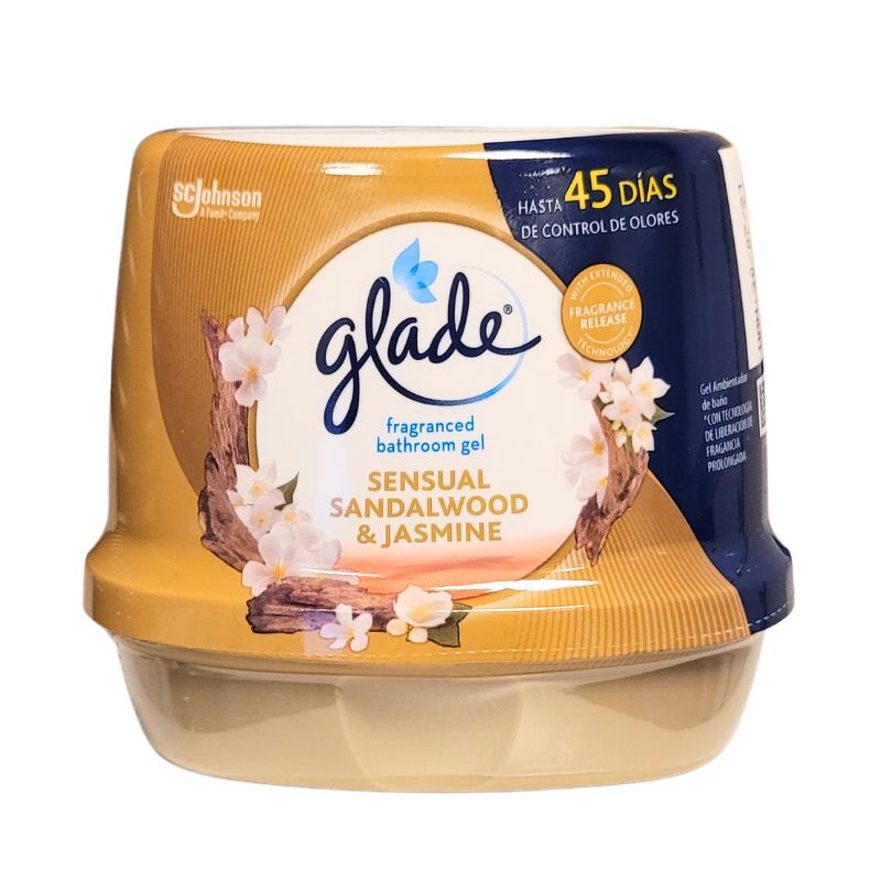 Glade Fragranced Bathroom Gel Freshener Sandalwood & Jasmine - 180g-Global Food Hub