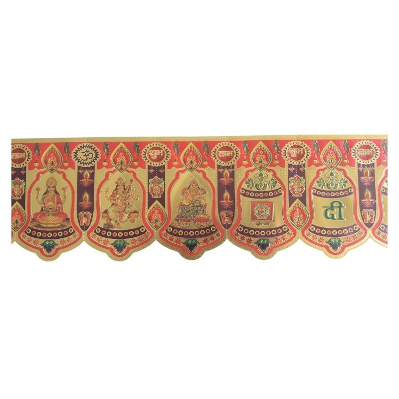 Gold Foil Diwali Toran 81cm x 11cm T1-Global Food Hub