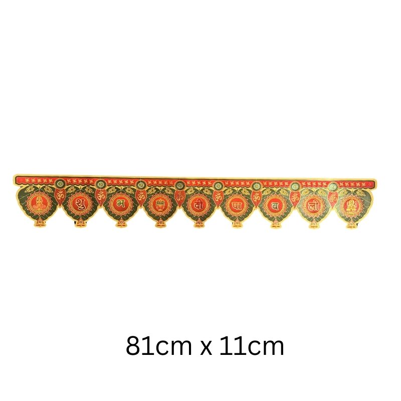 Gold Foil Diwali Toran 81cm x 11cm T7-Global Food Hub