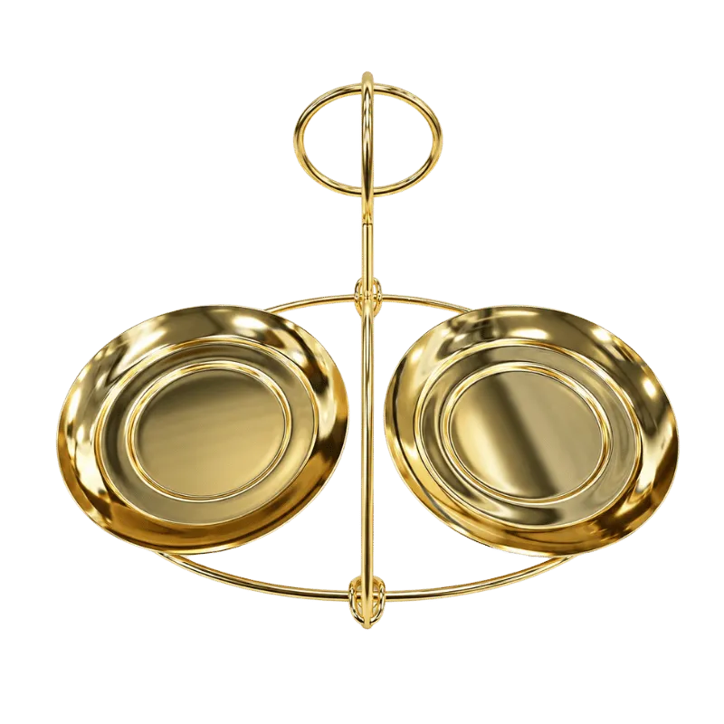 Golden Double Jar Display Stand-Global Food Hub
