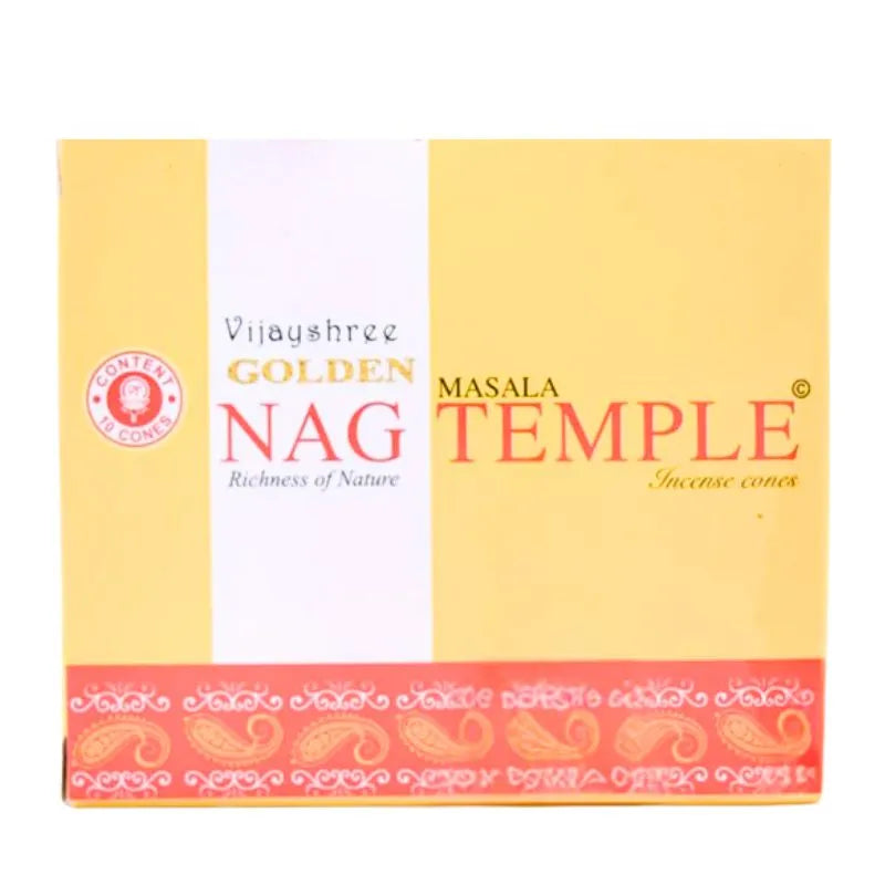 Golden Nag Temple Incense Cones - 10 Cones-Global Food Hub