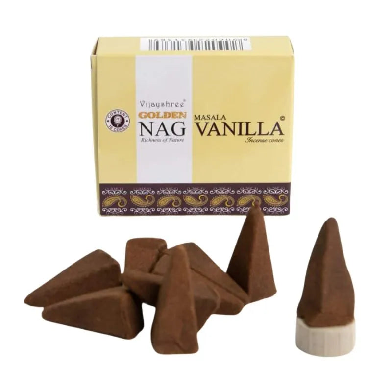 Golden Nag Vanilla Incense Cones - 10 Cones-Global Food Hub