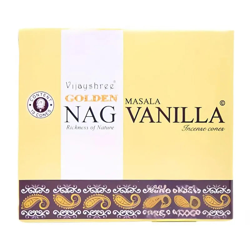 Golden Nag Vanilla Incense Cones - 10 Cones-Global Food Hub