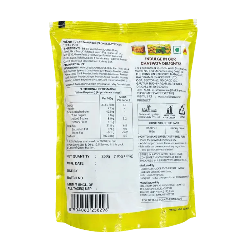 Haldiram's - Bhelpuri with Culinary Sauce 250g-Global Food Hub