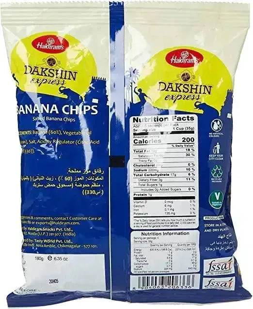 Haldiram's - Dakshin Express Banana Chips 180g-Global Food Hub