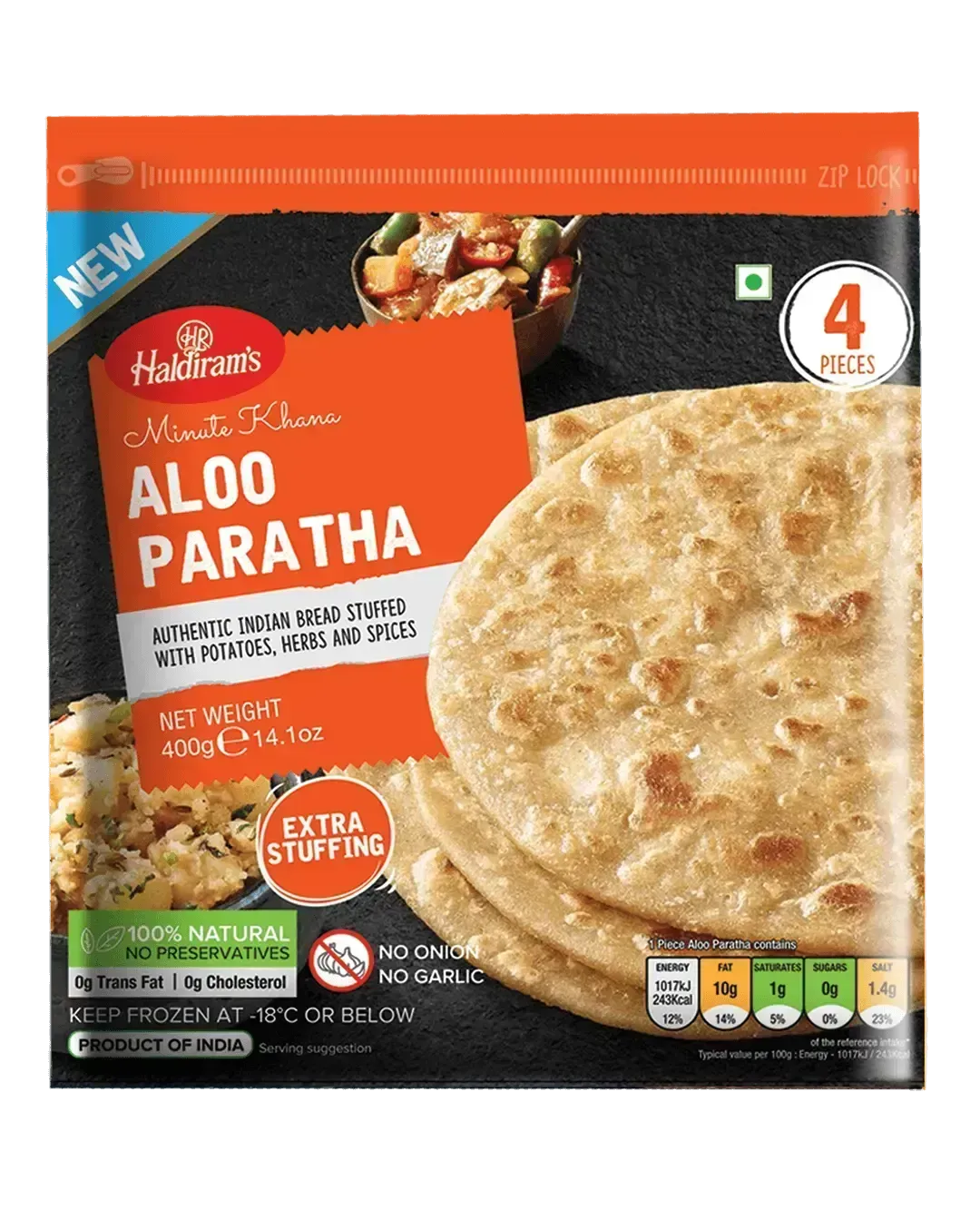 Haldiram's - Frozen Aloo Paratha 400g-Global Food Hub