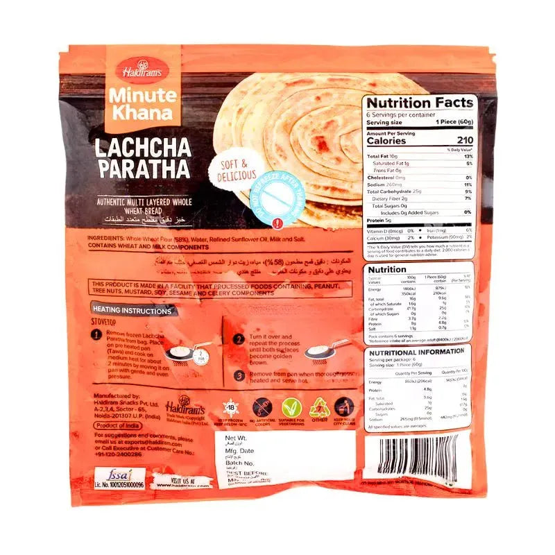 Haldiram's - Frozen Lachcha Paratha Vegan 1.2kg-Global Food Hub