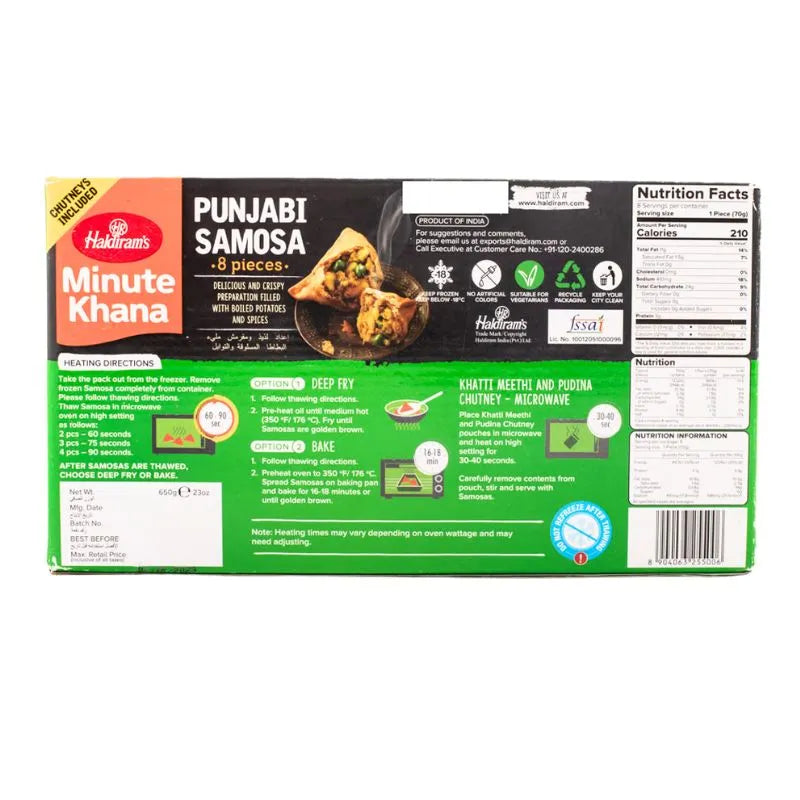 Haldiram's - Frozen Punjabi Samosa Vegan 650g-Global Food Hub