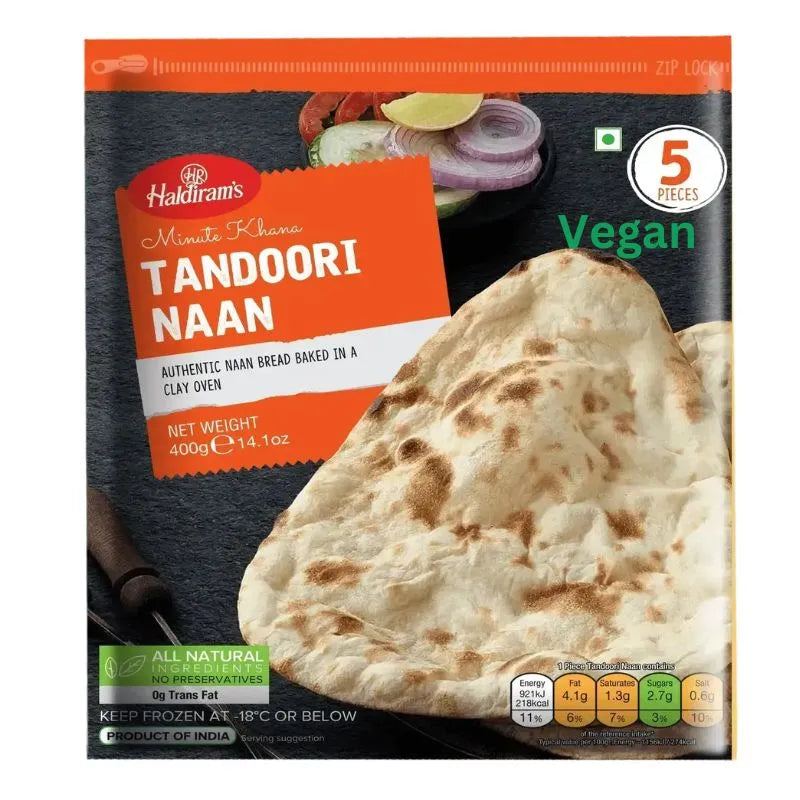 Haldiram's - Frozen Tandoori Naan Vegan 400g-Global Food Hub
