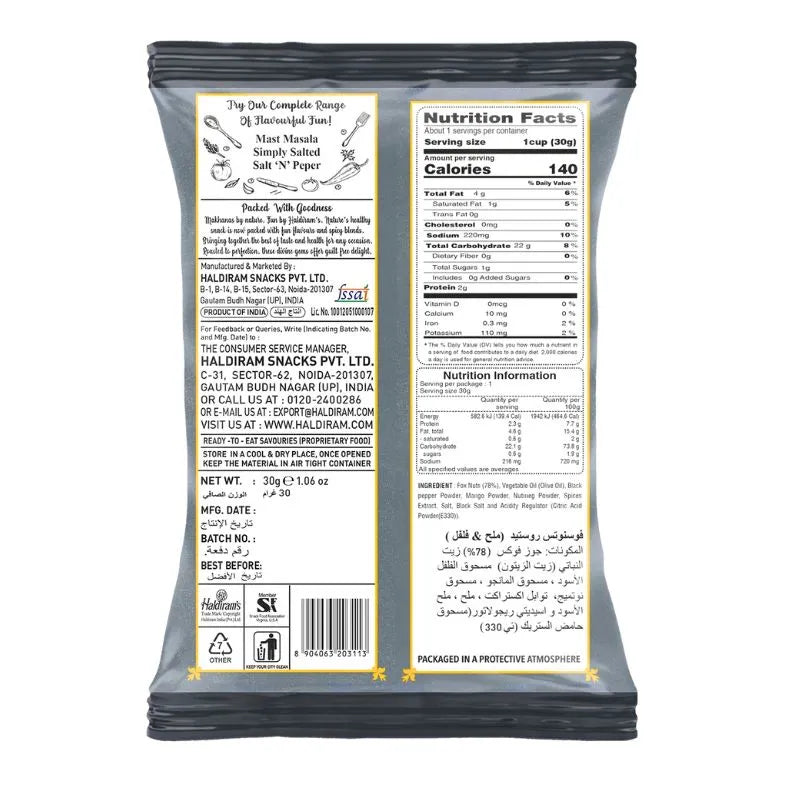 Haldiram's - Magic Makhana Salt and Pepper 30g-Global Food Hub