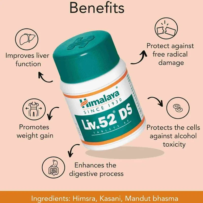 Himalaya Liv.52 DS Tablets - 60 Tablets-Global Food Hub