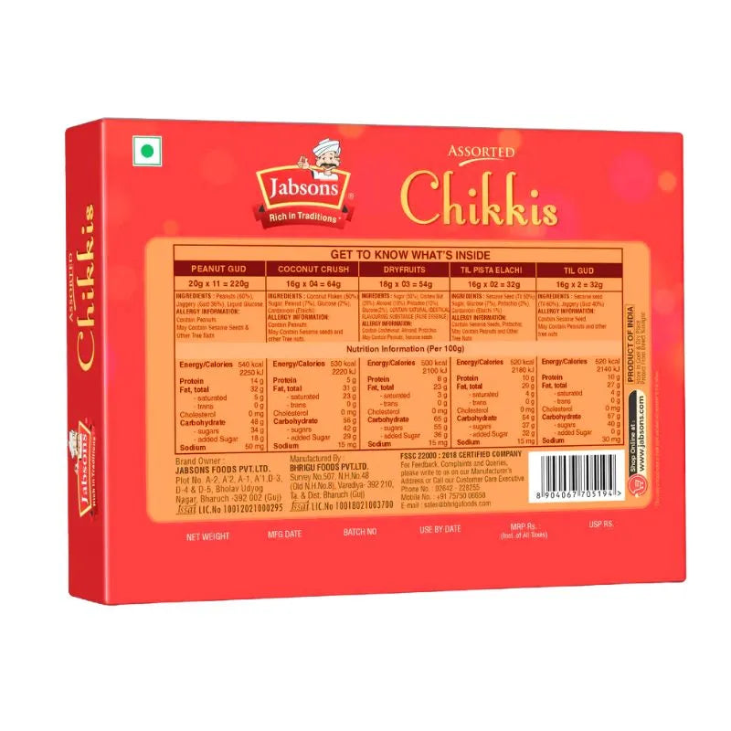 Jabsons Assorted Chikki - 800g-Global Food Hub