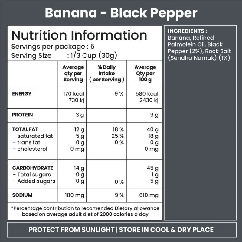 Jabsons Black Pepper Banana Chips - 150g-Global Food Hub