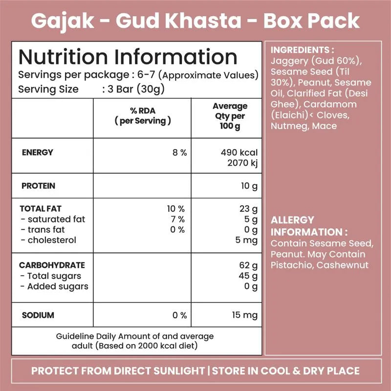 Jabsons Gud Khasta Gajak - 200g-Global Food Hub