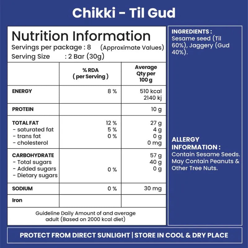 Jabsons Til Gud Chikki - 240g-Global Food Hub