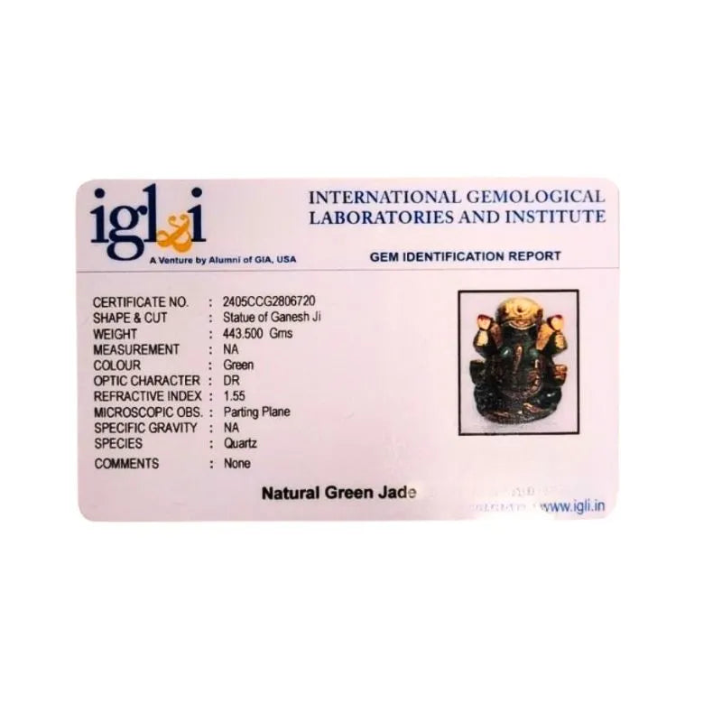 Jade Stone Ganesha With Certificate-Global Food Hub