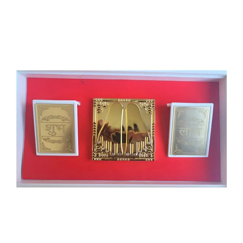 Lakshmi Ganesh Photo Frame With Charan Paduka Gift Set-Global Food Hub