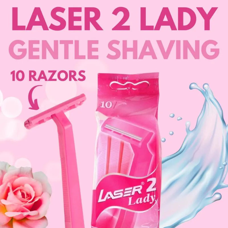 Laser 2 Lady Disposable Razors - 10 Pieces-Global Food Hub