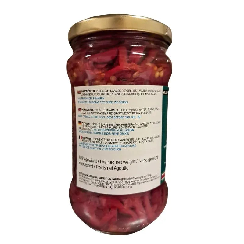 Lekker Bekkie Tafelzuur Peper Pickled Chilli- Extremely Hot - 290ml-Global Food Hub