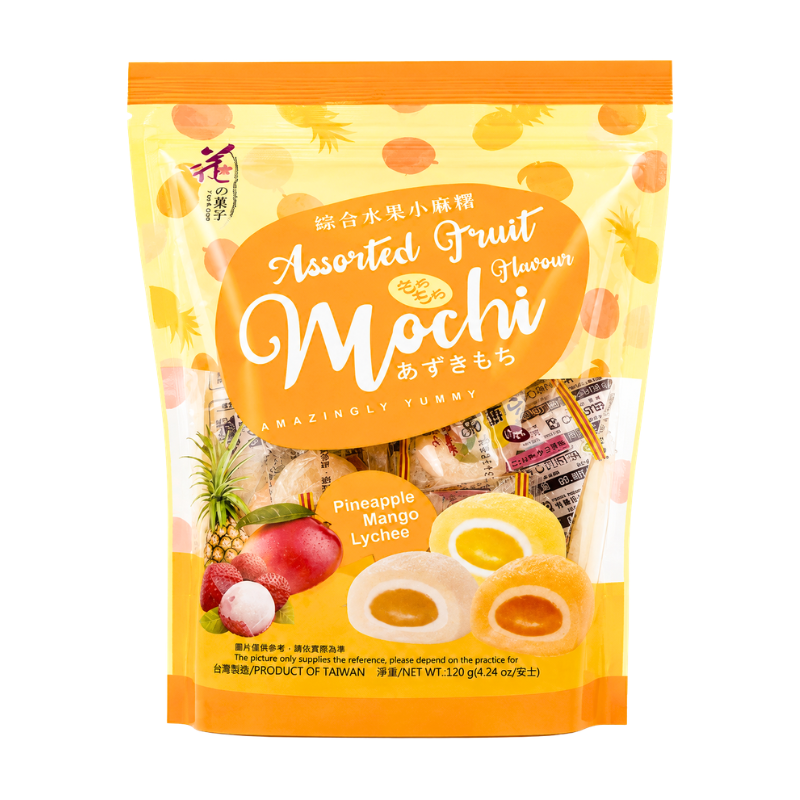 Love & Love Mochi Assorted Tropical Fruit (Pineapple, Mango & Lychee) - 120g