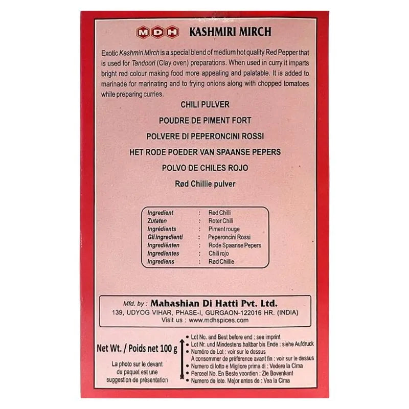 MDH Kashmiri Mirch Masala - 100g-Global Food Hub