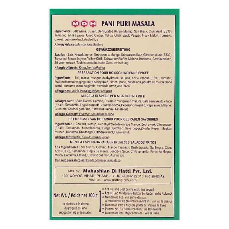 MDH Pani Puri Masala - 100g-Global Food Hub