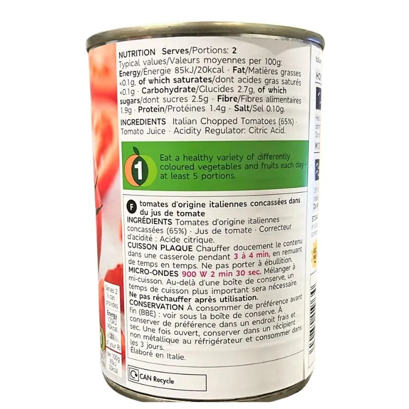 M&S Chopped Italian Tomatoes - 400g-Global Food Hub