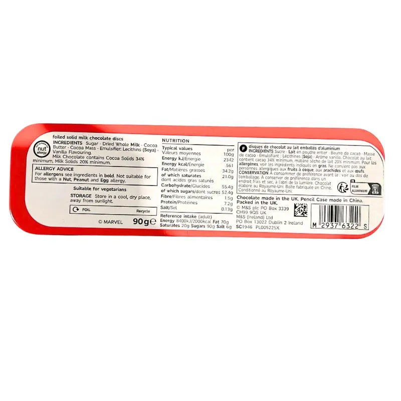 Marvel Pencil Box with Chocolates inside - Marvel Pen-Global Food Hub