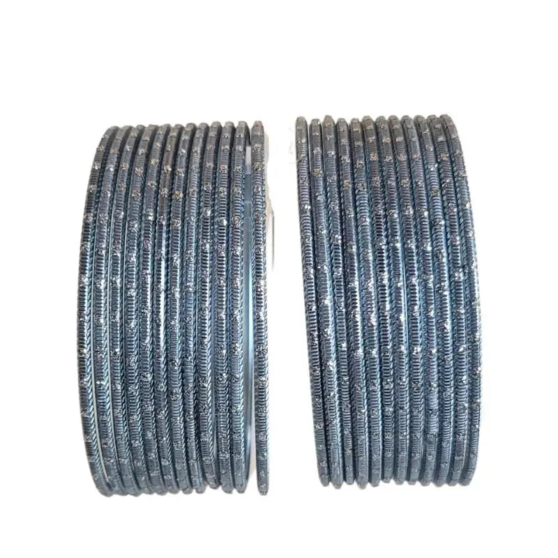 Maya-B Metal Bangles Size 2.10 - Set of 24 - Gray-Global Food Hub