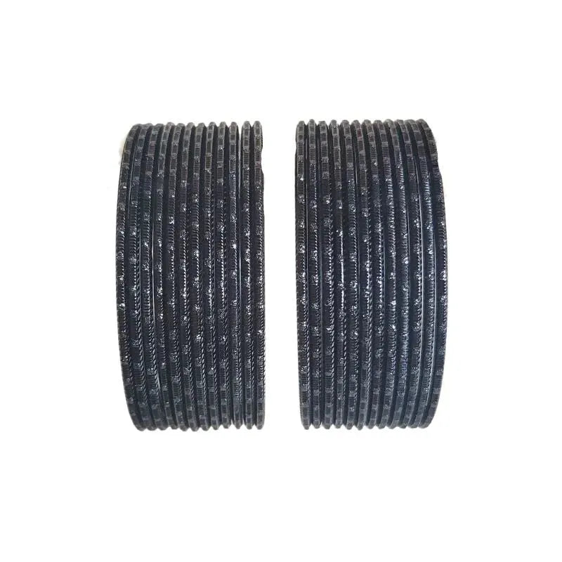 Maya Metal Bangles Size 2.10 - Set of 24 - Black-Global Food Hub