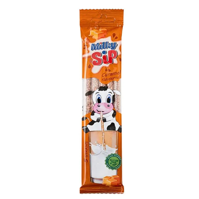 Milky Sip Caramel Flavoured Straws Gluten Free - 30g-Global Food Hub
