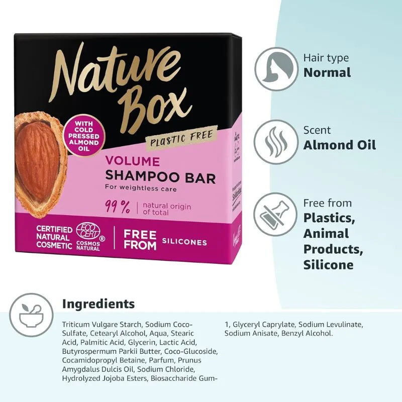 Nature Box Volume Shampoo Bar Almond - 85g-Global Food Hub