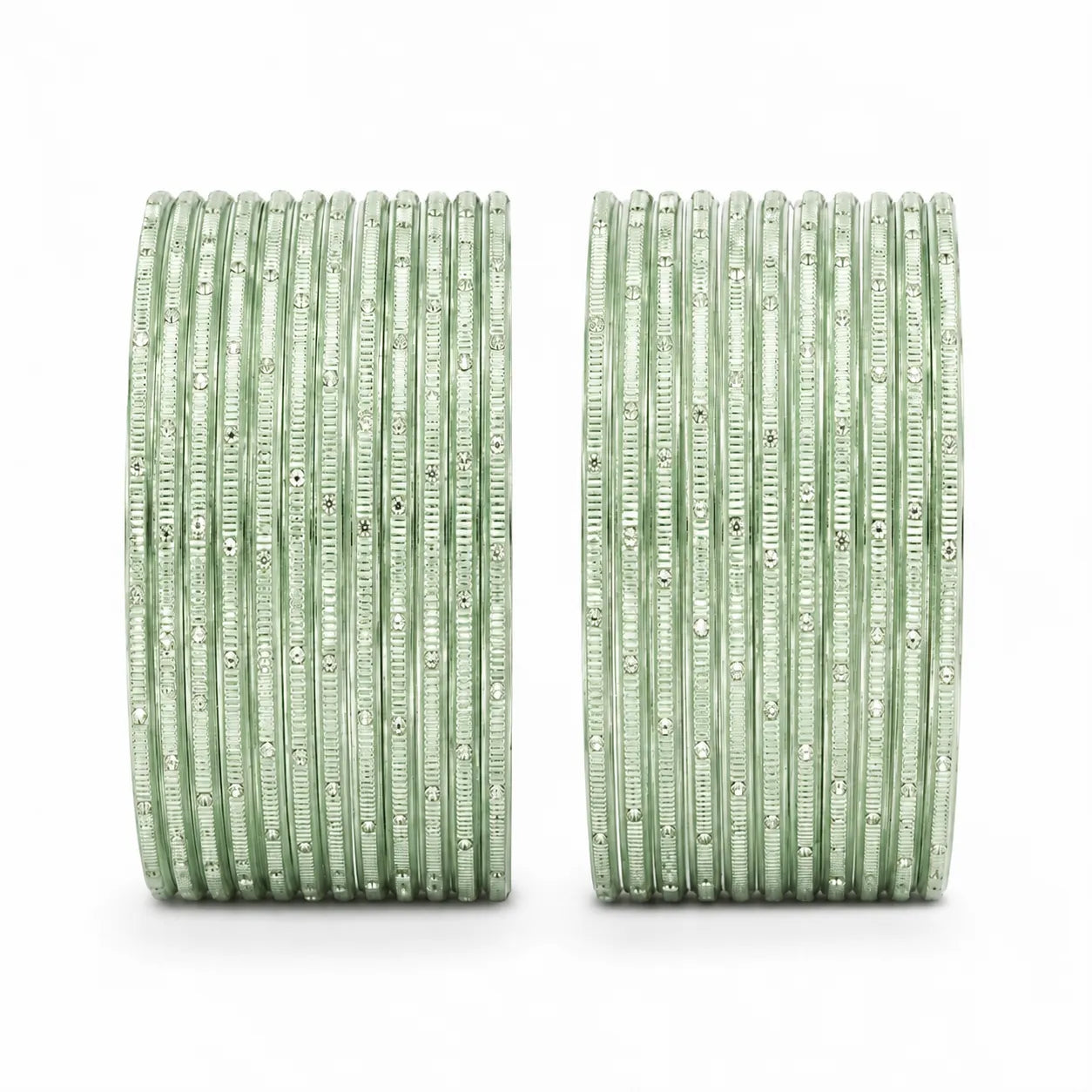 Nav Metal Bangles Size 2.10 - Set of 24 - Grayish green-Global Food Hub