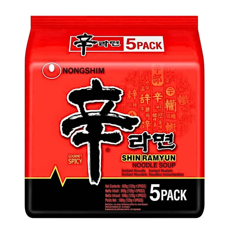 Nongshim Shin Ramyun Noodle - 120g x 5 Pack-Global Food Hub