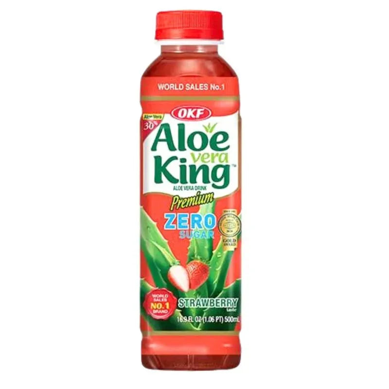 OKF - Aloe Vera Drink Strawberry Sugar Free 500ml-Global Food Hub
