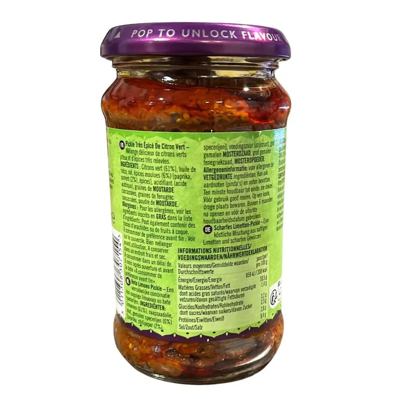 Patak's Lime Pickle Hot - 283g-Global Food Hub