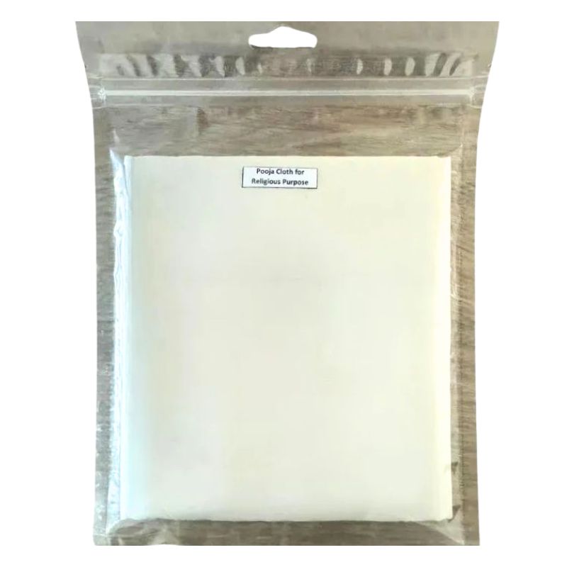 Pooja Cloth for Religious Purpose White Colour 125 x 82 cm-Global Food Hub