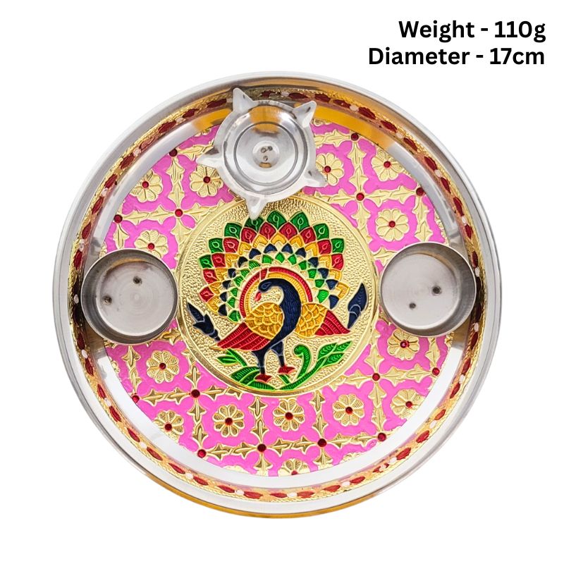 Premium Pooja Thali Diameter 17cm-Global Food Hub