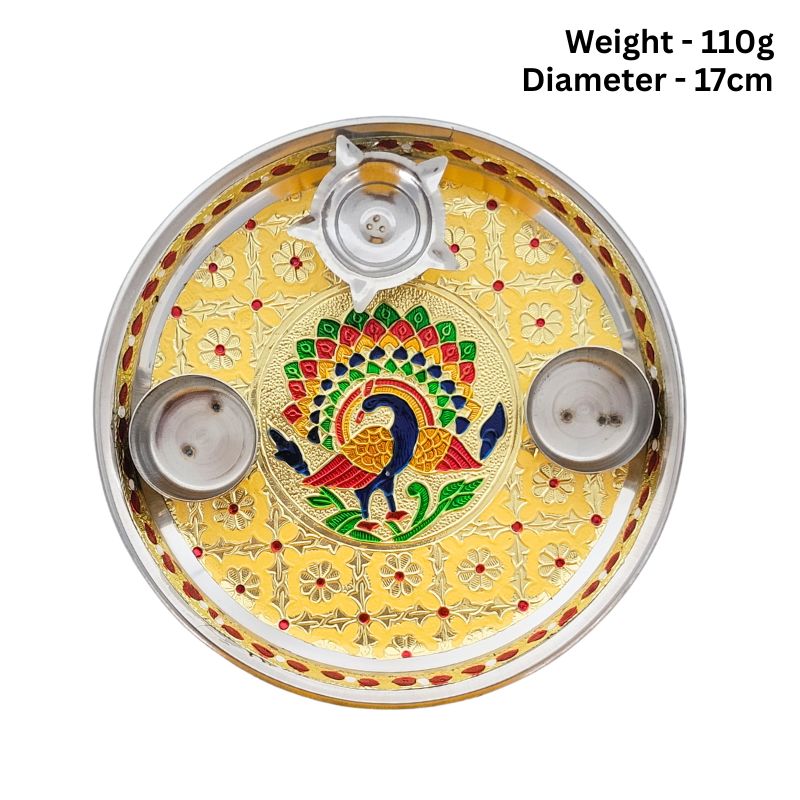 Premium Pooja Thali Diameter 17cm-Global Food Hub