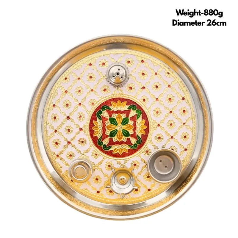 Premium Pooja Thali Diameter 26cm H-Global Food Hub