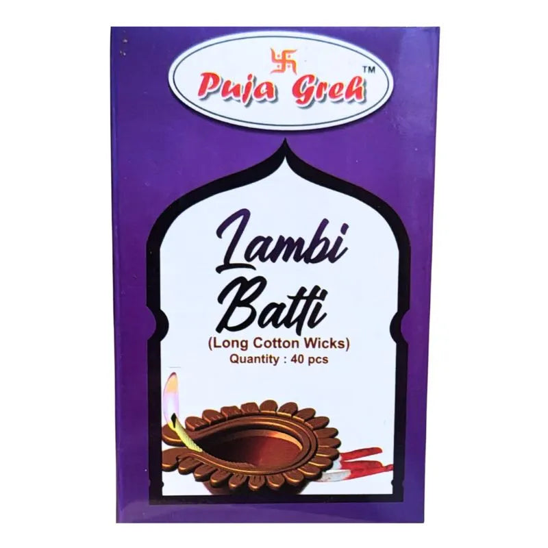 Puja Greh Long Cotton Wicks (Lambi Batti) - 40 pcs-Global Food Hub