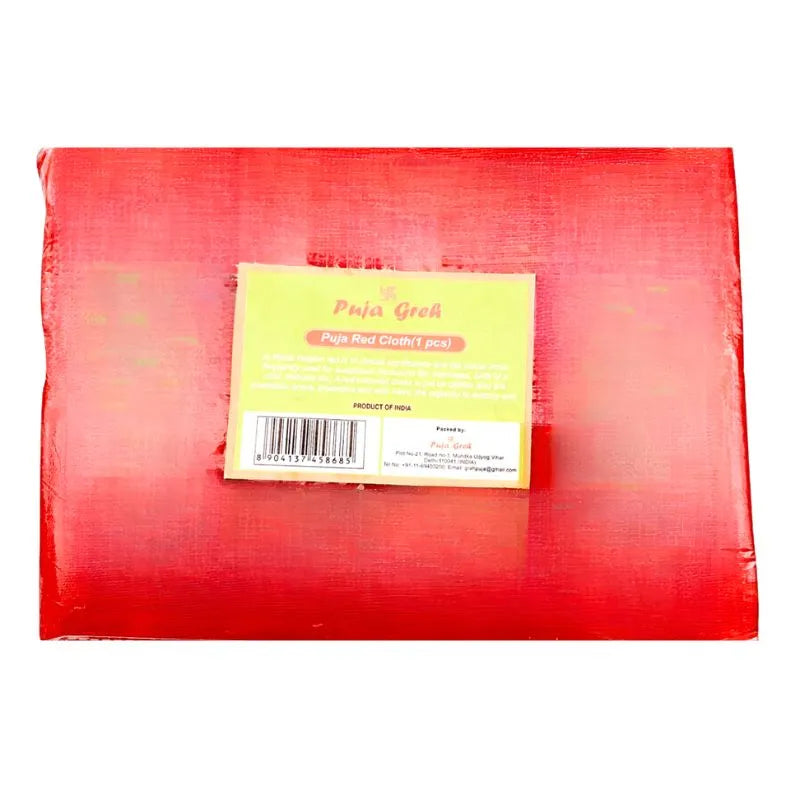 Puja Greh Pooja Red Cloth 85X75cm-Global Food Hub