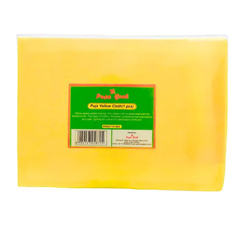 Puja Greh Pooja Yellow Cloth 85X75cm-Global Food Hub
