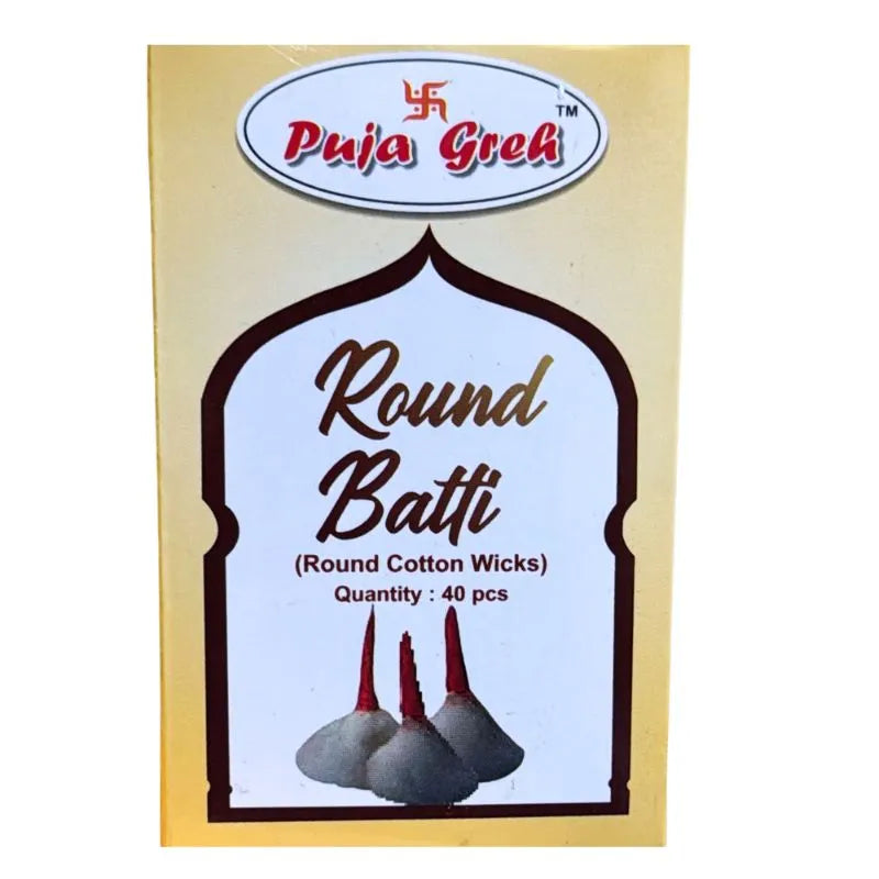 Puja Greh Round Cotton Wicks (Gol Batti ) - 40 pcs-Global Food Hub
