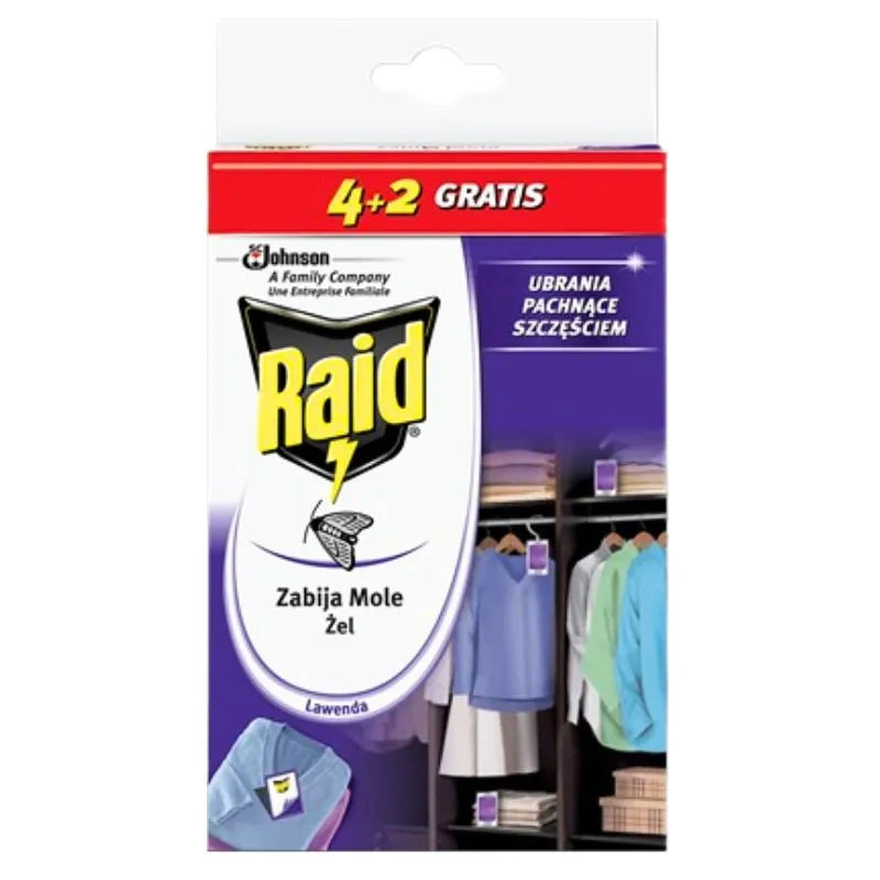 Raid Anti-Moth Repellent Paper Fresh Lavender Scent Pack of 4+2-Global Food Hub